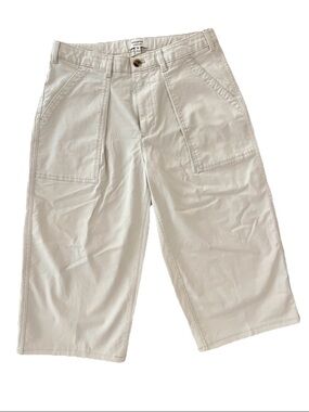 Banana Republic Authentic Chino Barrel Pants Women's 10 Cream Capri Wide Crop